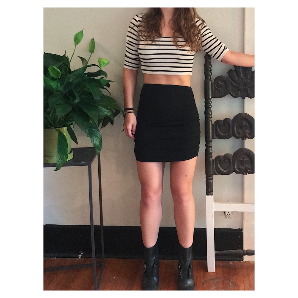 silence + noise ruched mini skirt